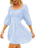 EXLURA Women's Lantern Sleeve Tie Back Casual Dresses Review