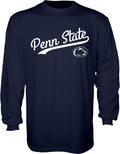 Blue 84 Men's Long Sleeve T-Shirt Cursive Team Color - Penn State Fan