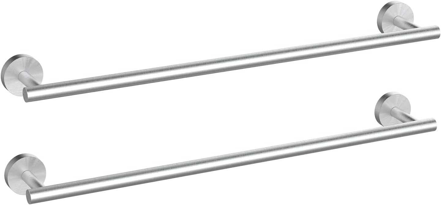24 Inch Brushed Nickel Towel Bar Set for Bathroom Storage