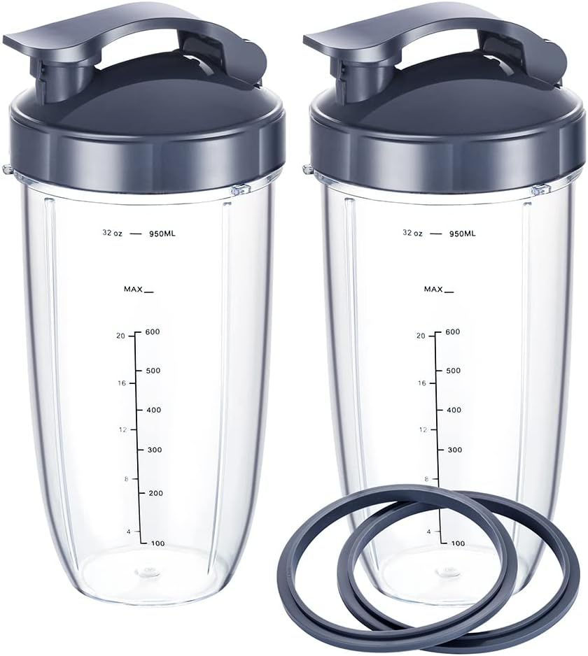 32OZ Nutribullet Cups Set w/ Flip Lids