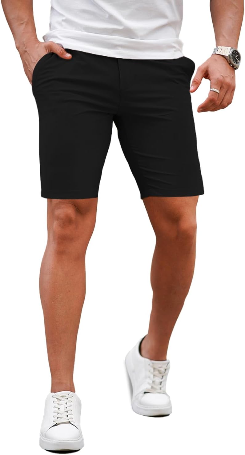GINGTTO Mens Slim Fit Stretch Chino Shorts for Ultimate Comfort