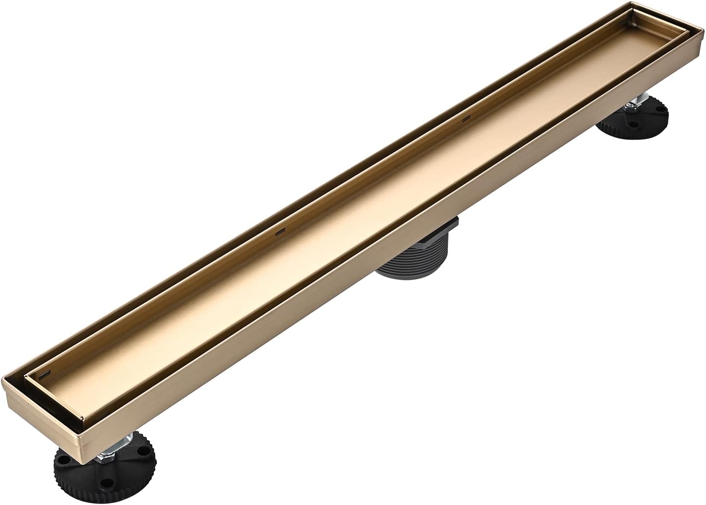 Linear Shower Floor Drain in Brushed Gold for Luxury Bathrooms