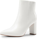 DREAM PAIRS Women's Chunky Heel Ankle Booties - Sleek Pointed Toe