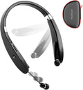 AMORNO Foldable Bluetooth Neckband Headphones with Retractable Earbuds