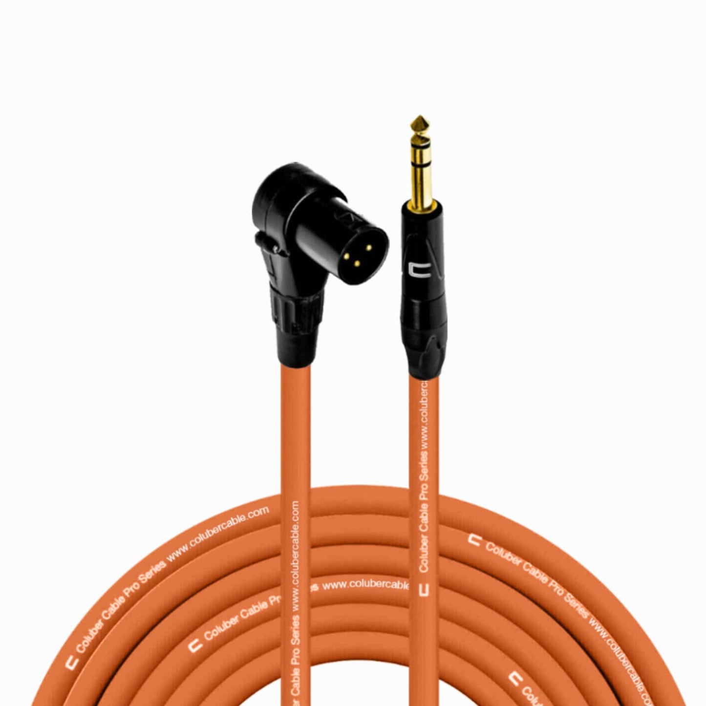 Right Angle XLR Male to 1/4 TRS Male Cable - 35 Feet Long