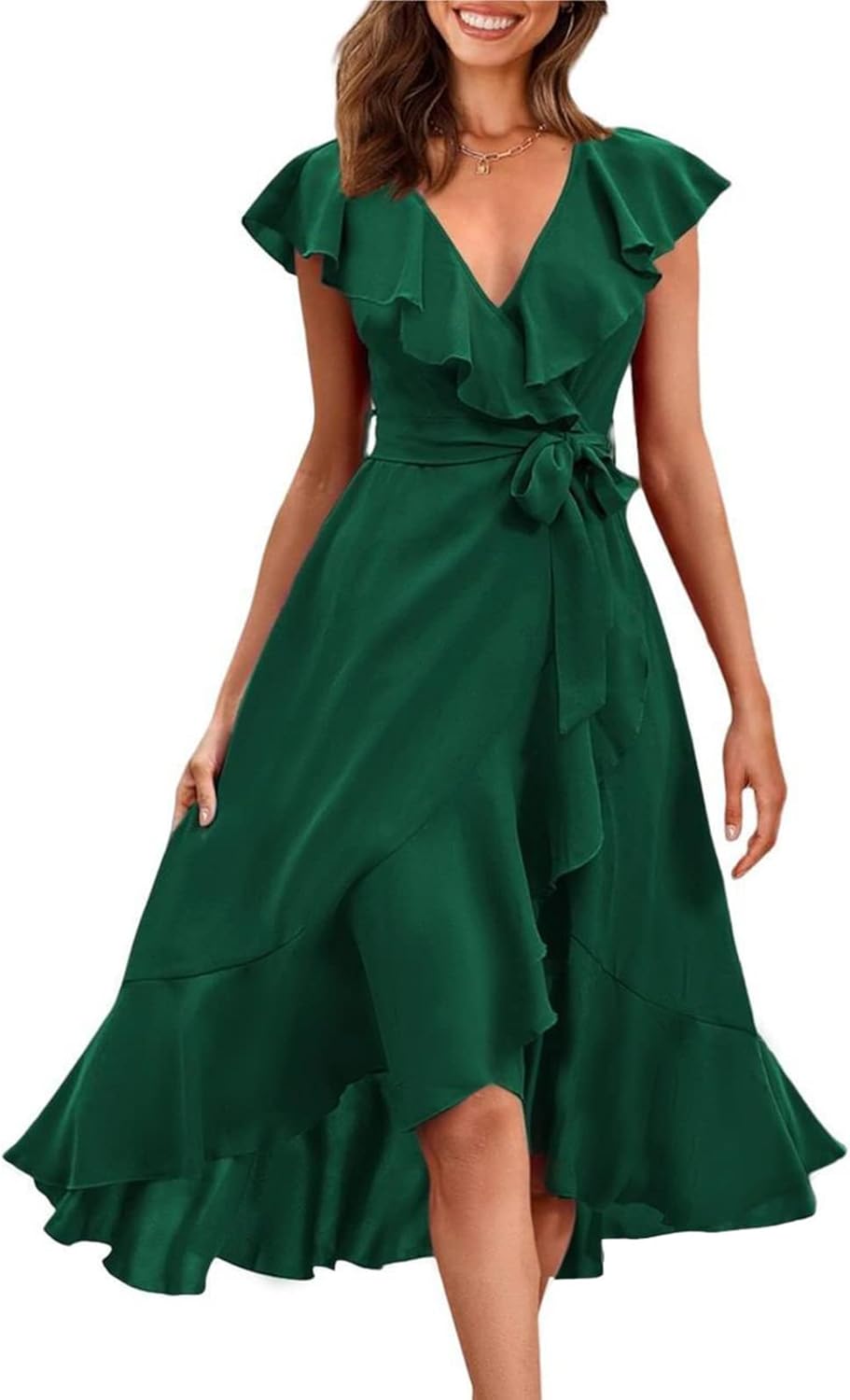 PRETTYGARDEN Women's Summer Cross Midi Dress for 2025 Events