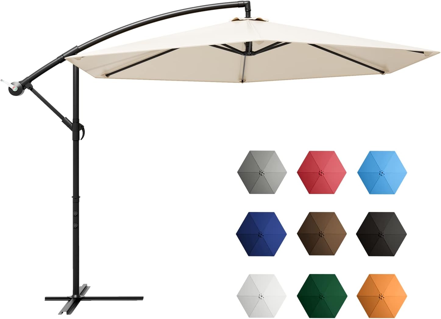 Greesum 10FT Offset Patio Umbrella for Garden and Backyard Use