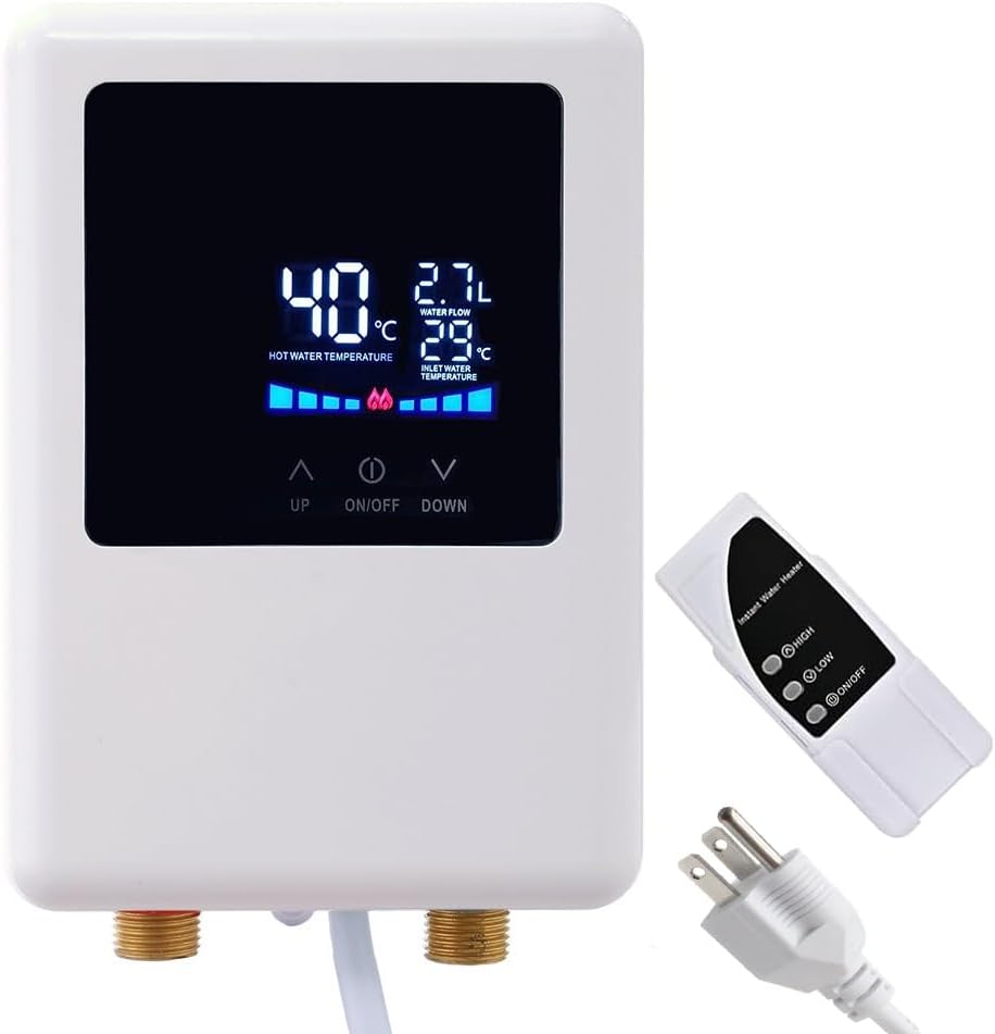 Instant Hot Water Heater 3000W w/ Remote - RV Kitchen Essential
