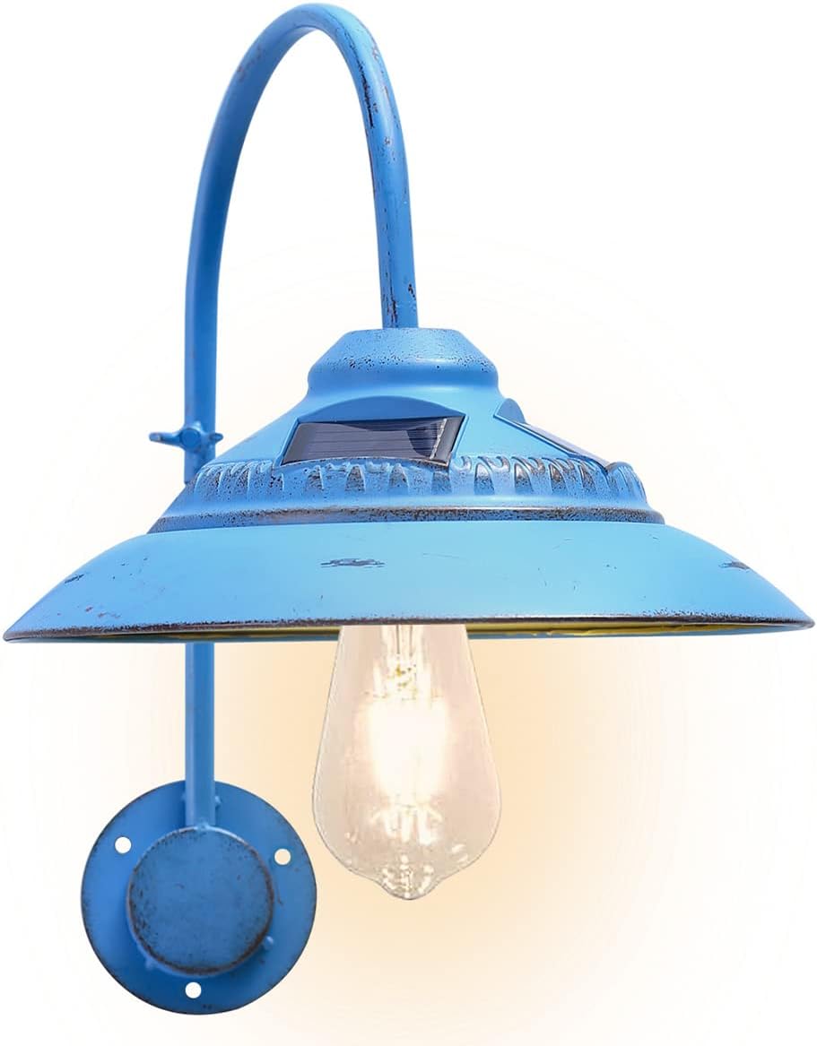 Goodeco Solar Barn Light Outdoor - Rustic Vintage Design