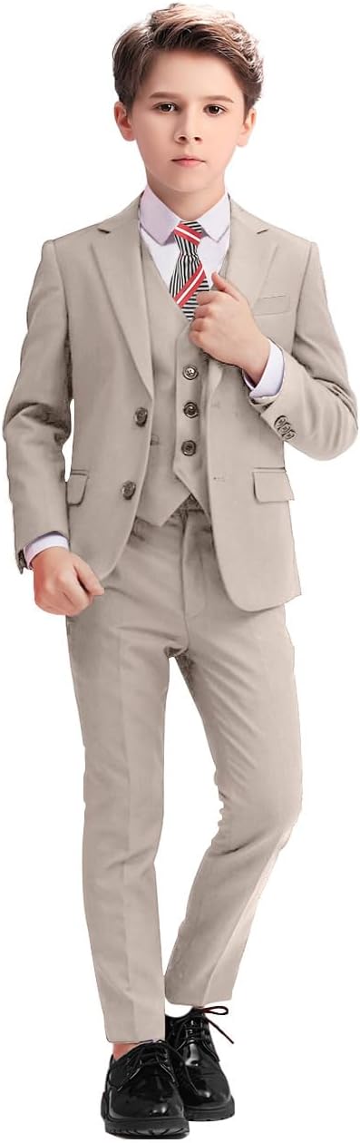 Boys Suits 5 Piece Slim Fit Suit for Kids Formal Events