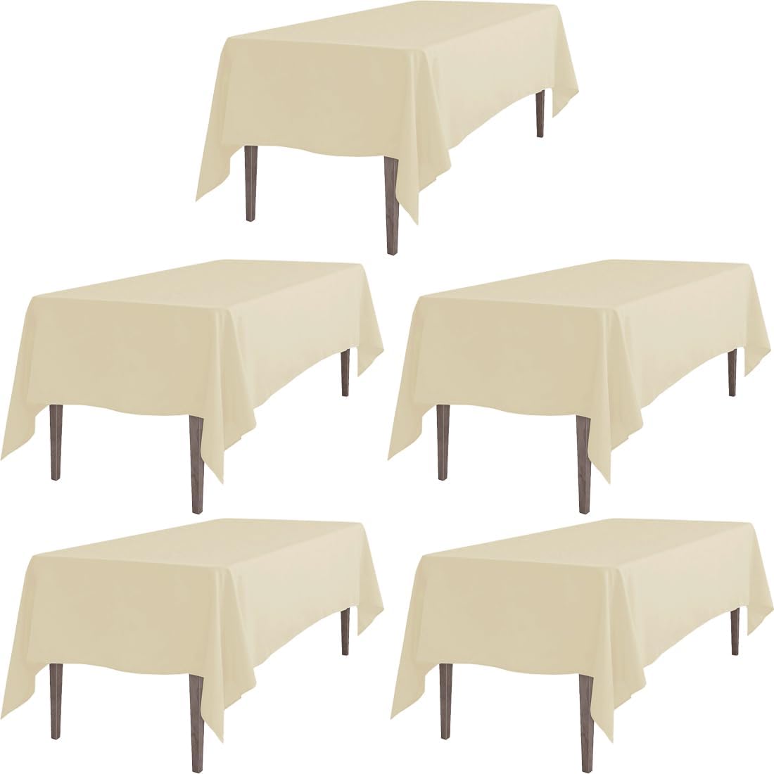 Beige Rectangular Tablecloths 70 x 120 Inches for Events