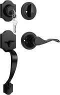 Front Door Handle and Deadbolt Set, Black Handleset - Durable Entry
