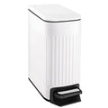Slim Bathroom Trash Can with Lid Soft Close - Compact 6L Step Pedal