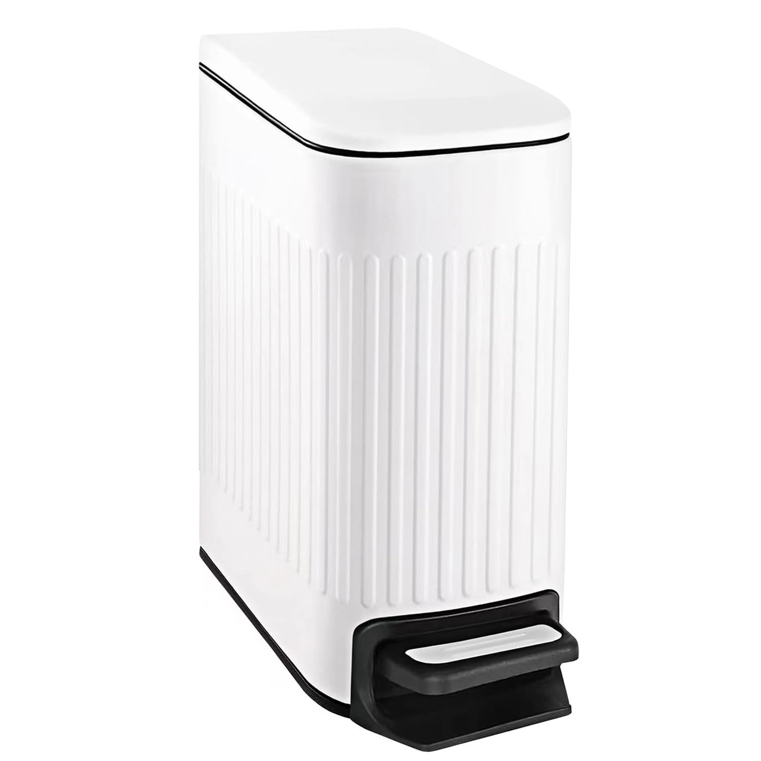 TIPGO Slim Bathroom Trash Can with Lid Soft Close for Small Spaces