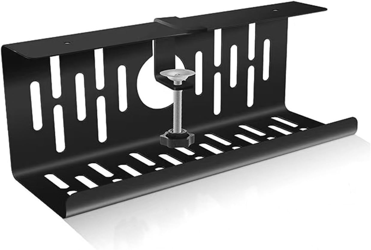 Black U-Channel Cable Organizer Tray