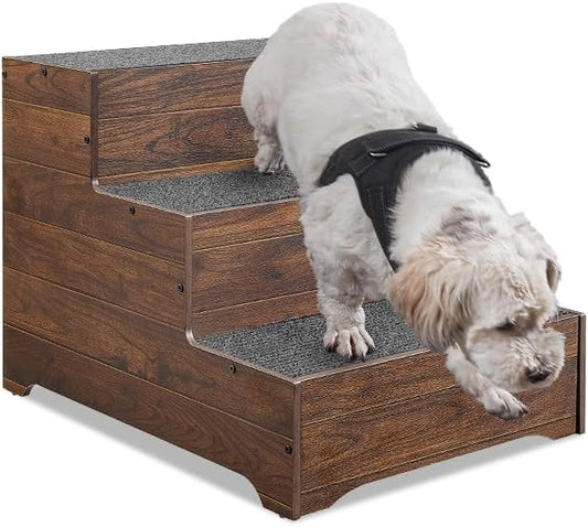 beeNbkks Dog Stairs for Medium Large Dogs, Extra Wide Steps