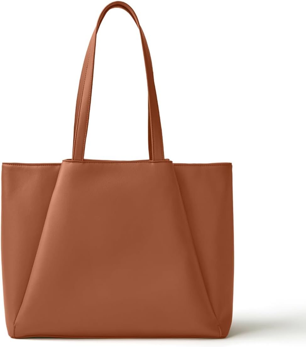 Stylish Work Tote Bags for Women - Large PU Leather Laptop Bag