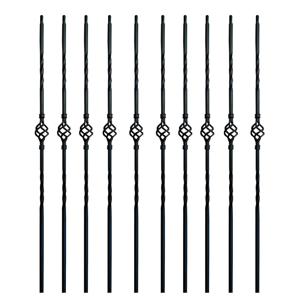 Elegant Iron Balusters for Staircase Interior - Box of 10 Spindles