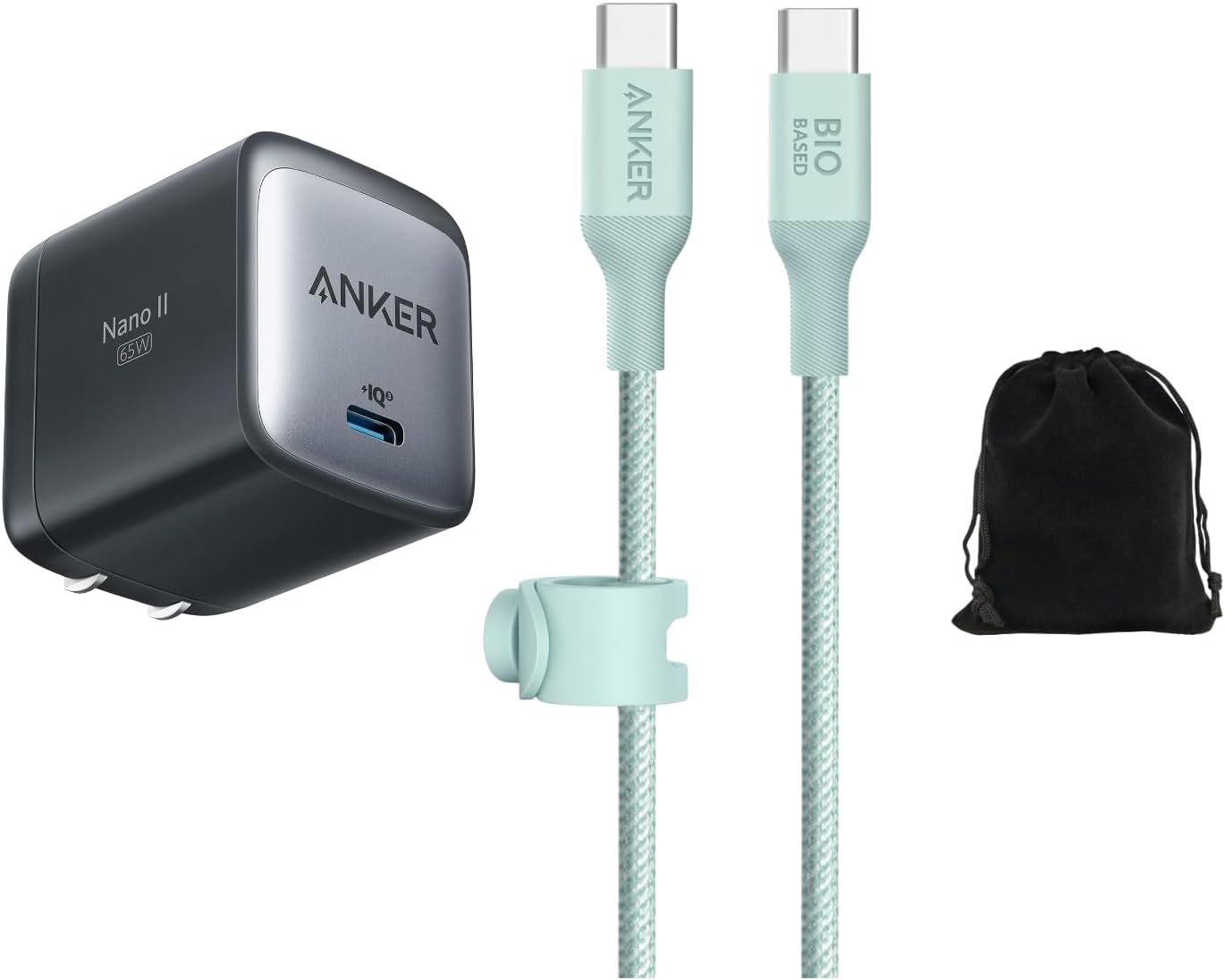 Anker Nano II 65W Fast Charger + 10ft Heavy-Duty Cable, 30K Bend Lifespan