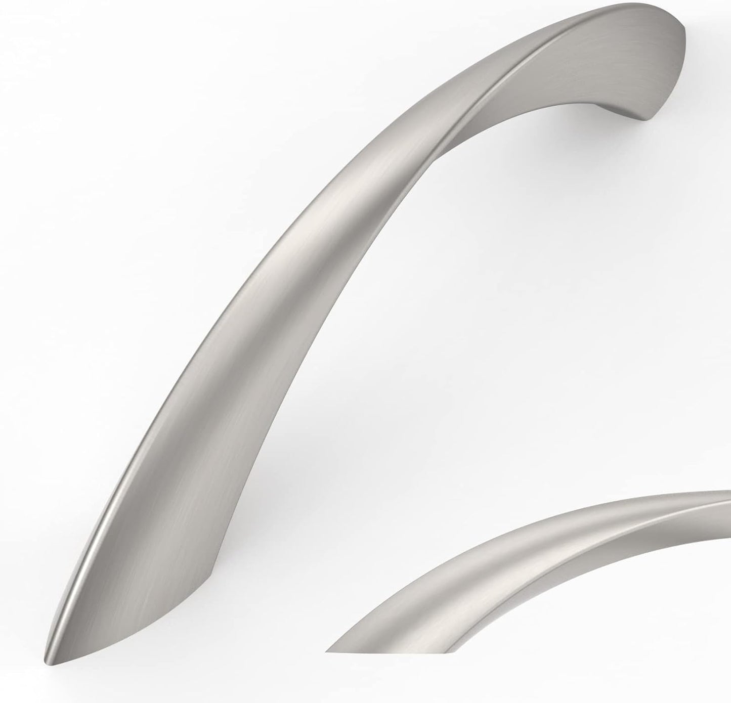 Brushed Satin Nickel Cabinet Pulls - 10 Pack of 3 in Handles