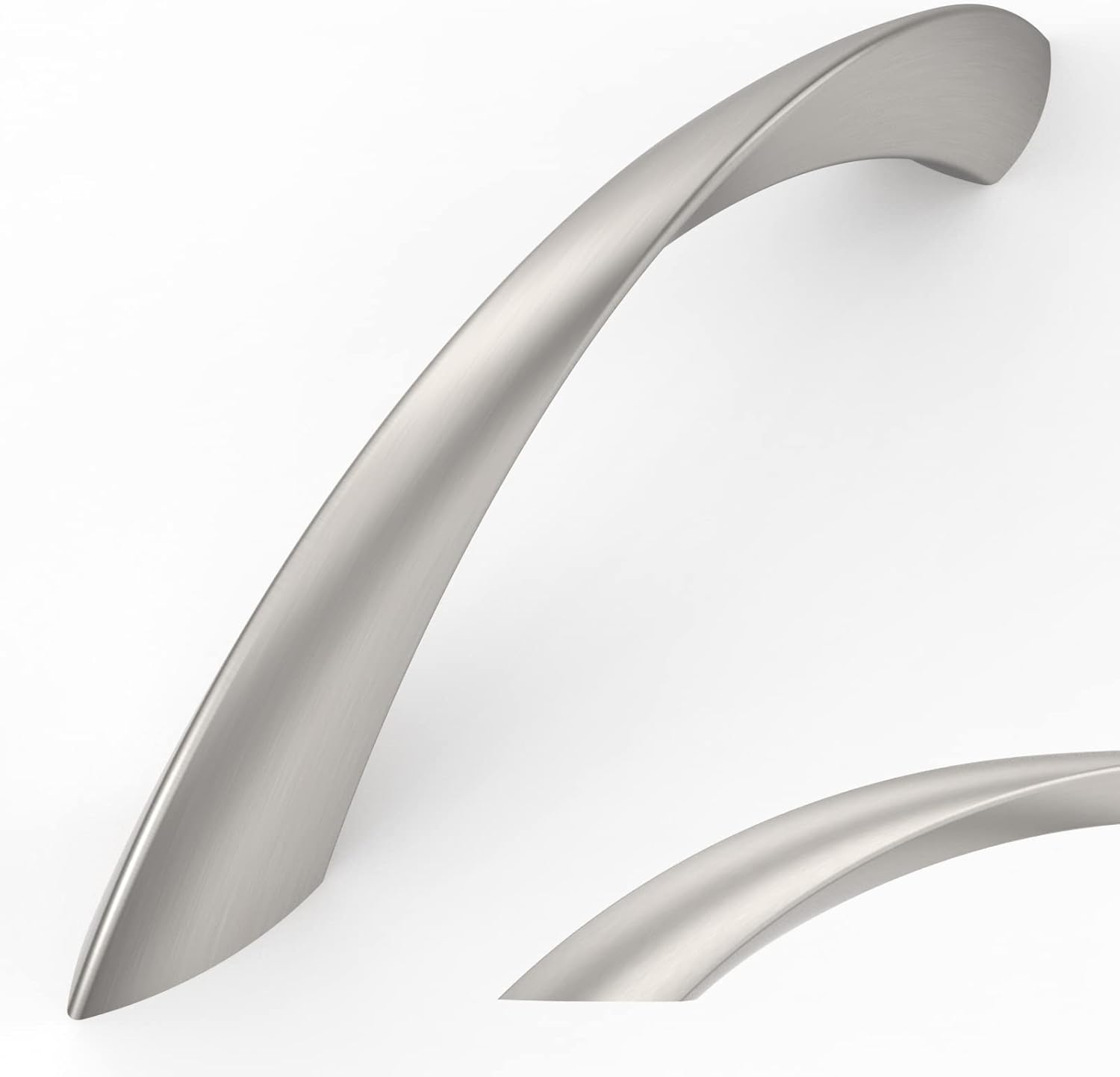 Brushed Satin Nickel Cabinet Pulls - 10 Pack of 3 in Handles