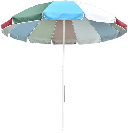 Yescom 8ft Rainbow Beach Umbrella for UV Protection and Shade