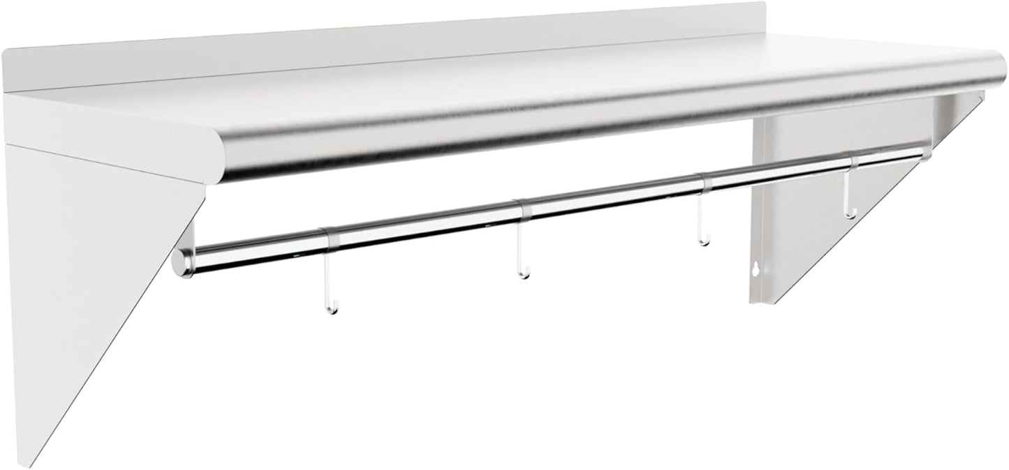 12x24 Wall Mounted Stainless Steel Shelf for Versatile Use