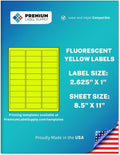 Premium Label Supply Bright Neon Yellow Address Labels - High