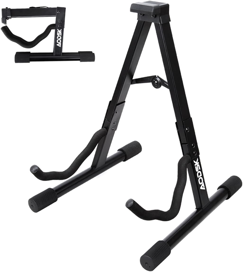 Folding Adjustable Guitar Stand - Portable & Versatile