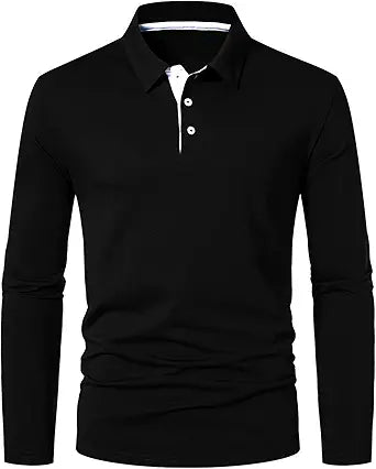 A WATERWANG Men's Long Sleeve Polo Shirts for Stylish Comfort
