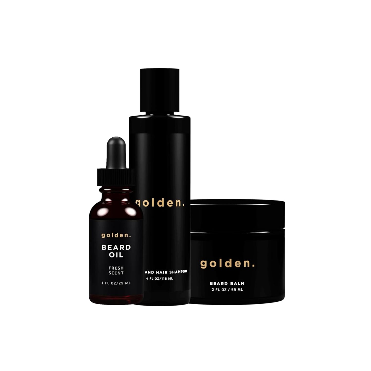 Everyday Beard Care Set with Oil, Balm & Shampoo for Grooming