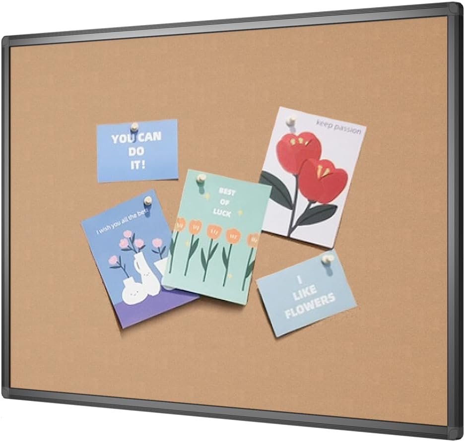 VIZ-PRO Cork Notice Board for Home and Office Use, 48 X 36 in