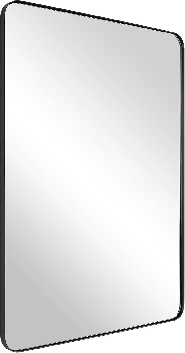 Stunning 22 X 30 Black Metal Frame Wall Mirror for Home Decor