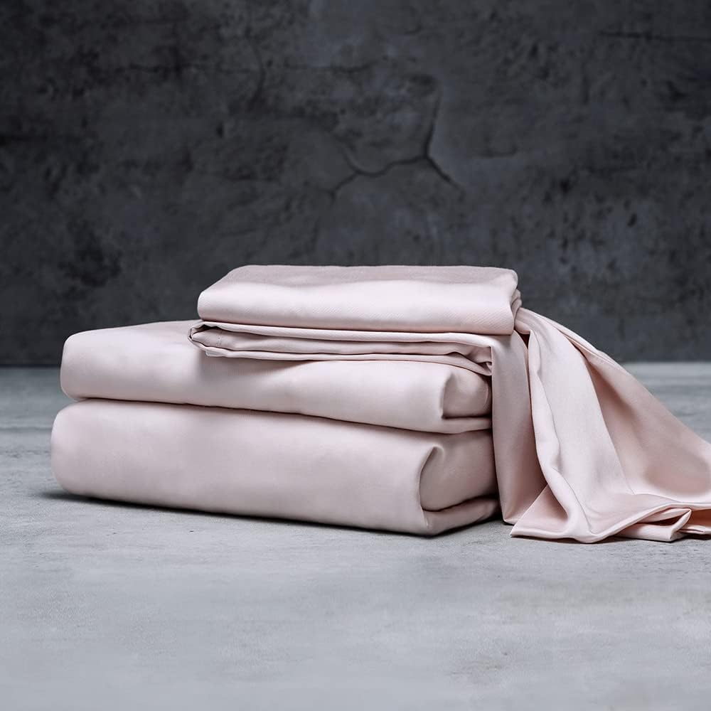 LUXOME Luxury Sheet Set for Twin XL - Blush Color, Deep Pockets
