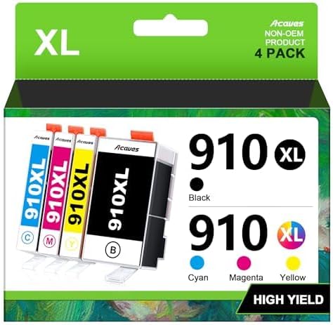 910XL Ink Replacement for HP Printers - High Yield Combo Pack