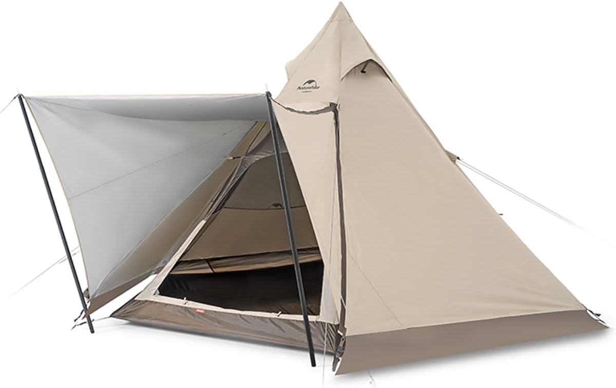 Naturehike Ranch Teepee Tent: 4 Person All-Season Waterproof & Windproof