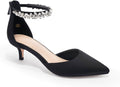Women's Wedding Rhinestones Low Kitten Heels Pumps Pointed Toe Jewelry