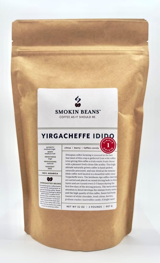 2-Pound Ethiopia Yirgacheffe Idido Natural Green Coffee Beans