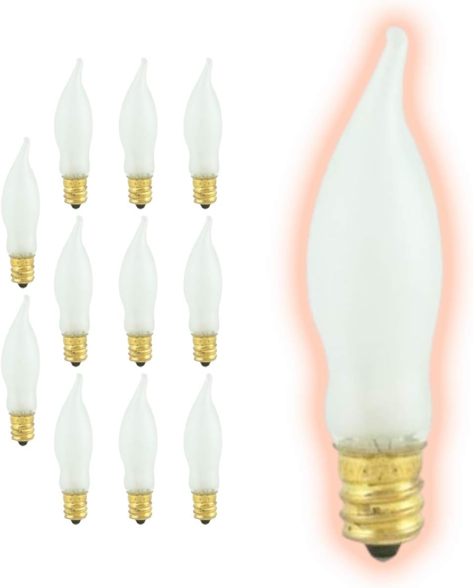 GoodBulb 7 Watt Flame Tip Candelabra Light Bulbs for Chandelier