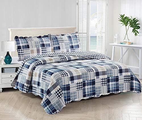 Brilliant Sunshine Plaids and Stripes Quilt Set for King Beds