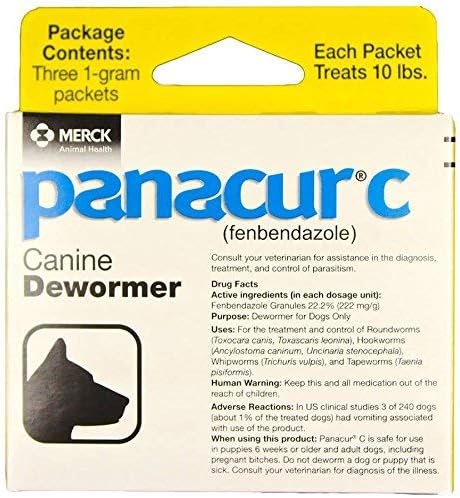 Panacur Canine Dewormer 1 gram 4-Pack for Effective Treatment