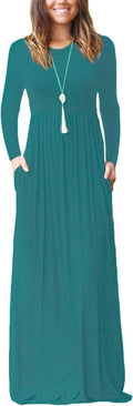Women's Long Sleeve Loose Maxi Dress - Flowy Daily Comfort