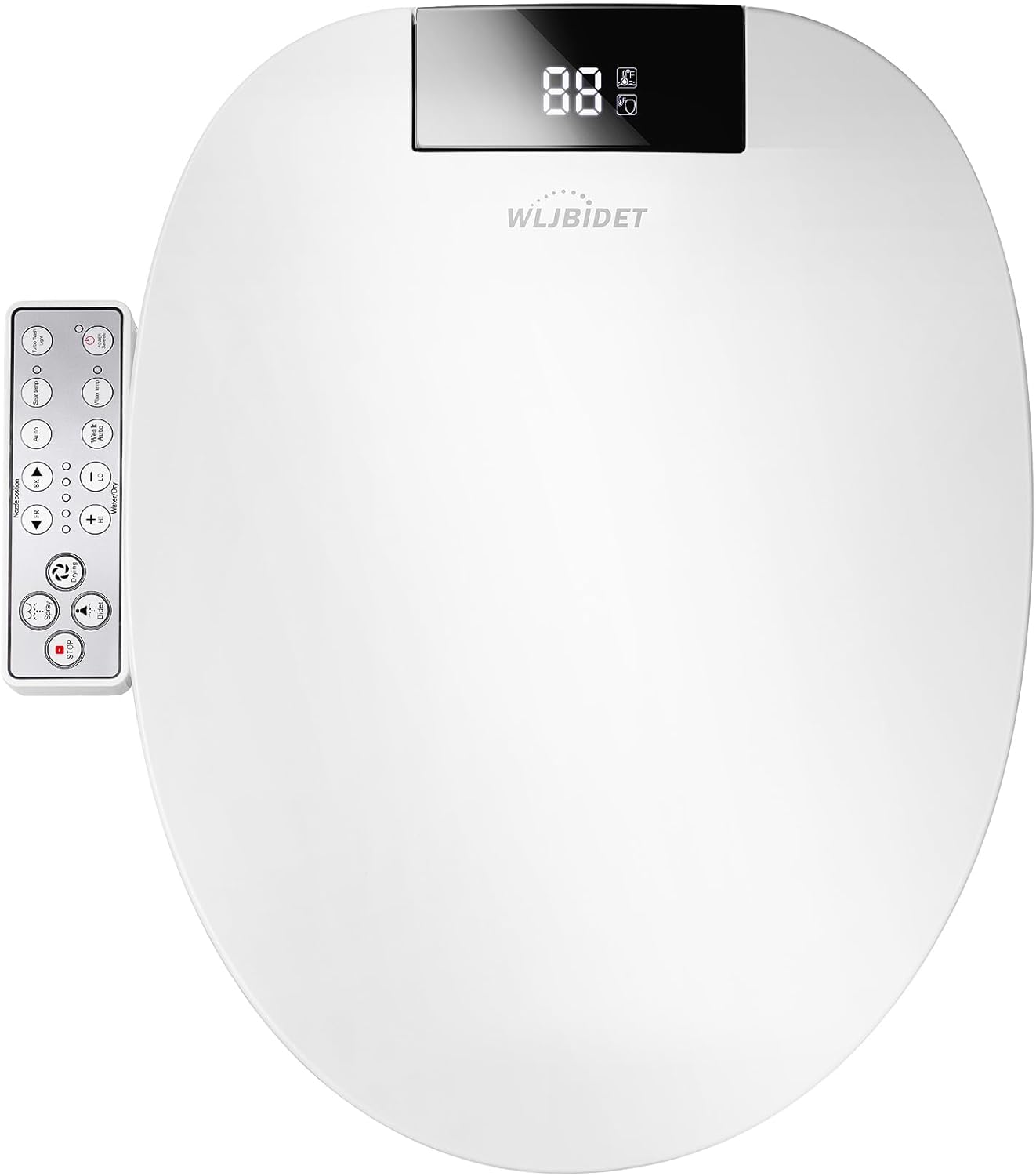 Upgrade Bidet Toilet Seat Round with Warm Water and Heated Seat