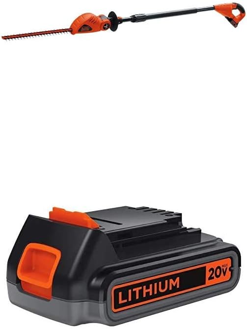 BLACK+DECKER 20V MAX Cordless Pole Hedge Trimmer with Battery