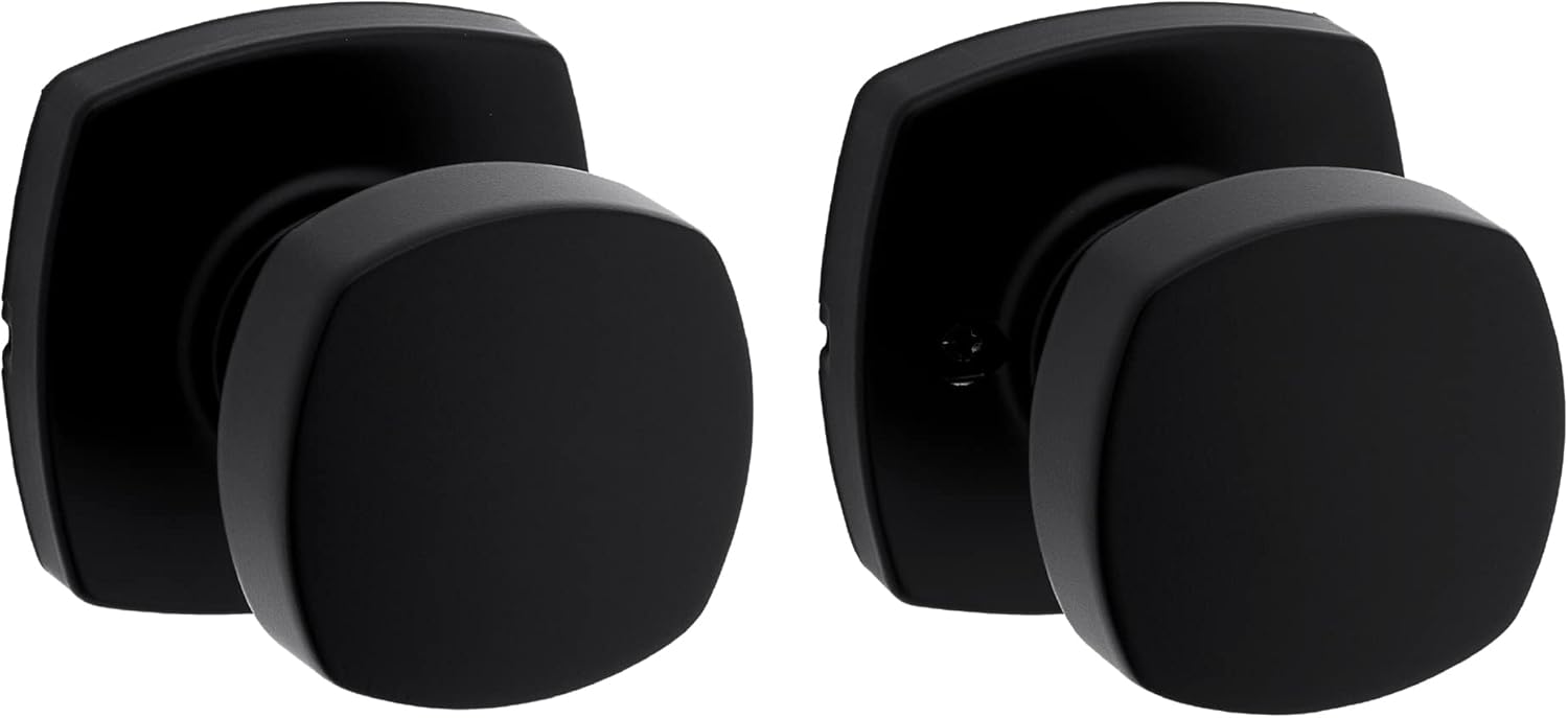 Kwikset Arroyo Knob Interior Passage Door Knob in Matte Black