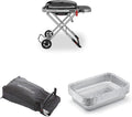 Weber Traveler Portable Gas Grill with Heavy Duty Cover Set