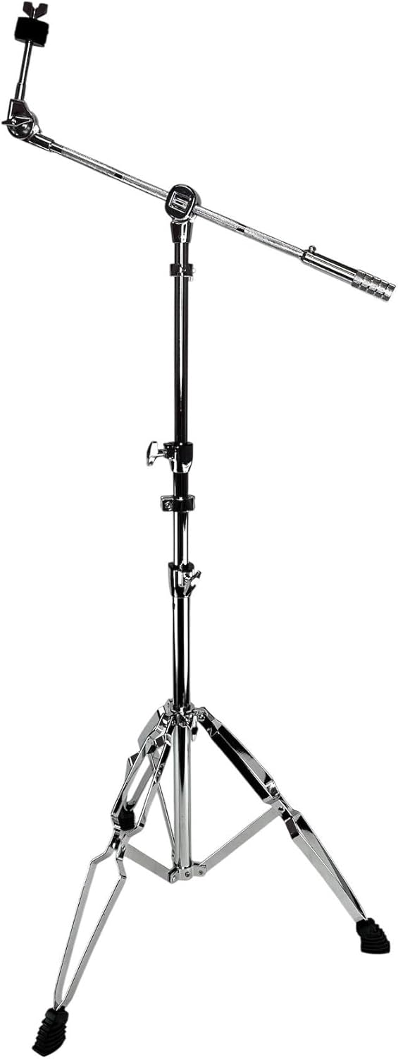 CYMBAL BOOM STAND Chrome Heavy Duty Adjustable Double Braced Tripod