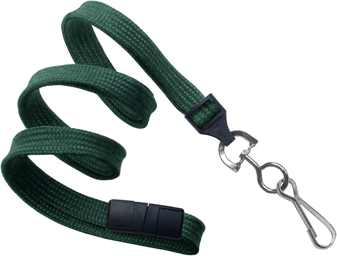Premium Flat Breakaway Lanyards for ID Badges - 100 Pack