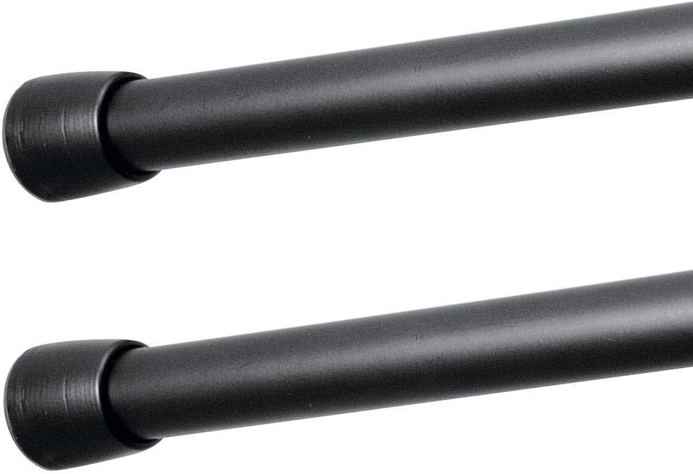 InterDesign Expandable Shower Rod Set - Constant Tension, Matte Black