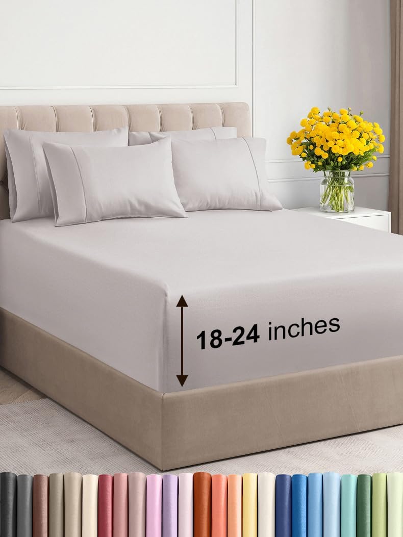 Extra Deep Full Sheet Set - 6 Piece Breathable & Cooling Sheets